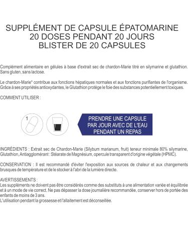 Detox Liver - Extra Strong Milk Thistle with Glutathione Silymarin 200 mg Powerful And Fast Detoxifying Liver Epatomarin 20 Capsules J.Armor Pharma - Buy Online on GoSupps.com
