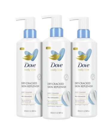 Dove Body Love Body Cleanser Body Wash 3 Count Dry-Cracked Skin Replenish Hypoallergenic for 24 Hour Nourishment & Instant Dryness Relief with Pro Ceramides Body Cleanser 17.5 FO - Buy Online on GoSupps.com