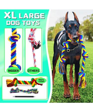 XL Dog Chew Toys for Aggressive Chewers Large Breed 14 Pack Tough Indestructible Dog Toys for Aggressive Chewers Durable Puppy Chew Toys for Teething Heavy Duty Cotton Dog Rope Toys for Large Dogs - Buy Online on GoSupps.com