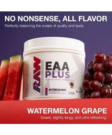 RAW EAA Plus Amino Acids Powder Watermelon Grape (30 Servings) - Pre Workout Amino Energy Powder for Advanced Endurance Recovery & Lean Muscle Growth - BCAA Amino Acids Supplement for Men & Women - Buy Online on GoSupps.com