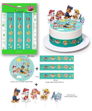 Cardasis Paw Patrol Cake Decoration Set | 20cm + 3 Volume + 4 Figures | Perfect for PAW Patrol Birthday Parties | International Shipping Available - Buy Online on GoSupps.com