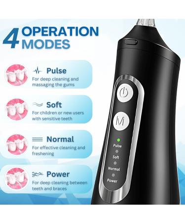 Buy Cordless Dental Water Flosser - 310ML Electric Flosser with 4 Modes 6 Tips IPX7 Waterproof - Portable Oral Irrigator for Teeth Cleaning - Buy Online on GoSupps.com
