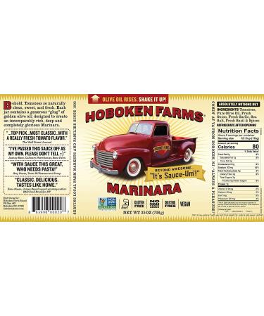 Hoboken Farms Marinara Gourmet Pasta Sauce - Keto Certified, No Sugar Added, Non GMO, Kosher, Vegan, Plant Based - 2-Pack, 1.56 Pound Each - Buy Online on GoSupps.com