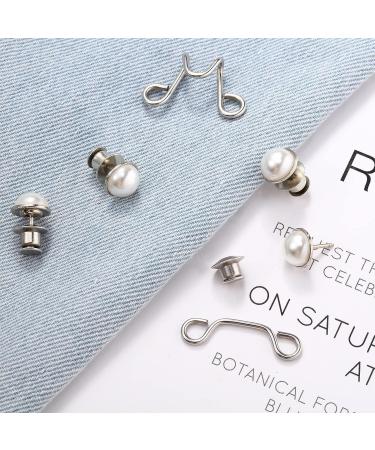 24pc Jean Button Pins Set | No Sew Waist Extender | Instant Jean Dress Fit | Pearl Style - Buy Online on GoSupps.com
