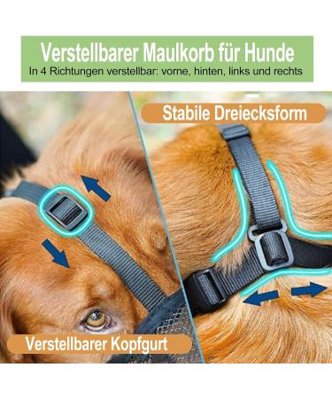 Breathable Mesh Dog Muzzle | Adjustable for Large & Medium Breeds | Anti-Biting & Chewing - Black (Large) - Buy Online on GoSupps.com