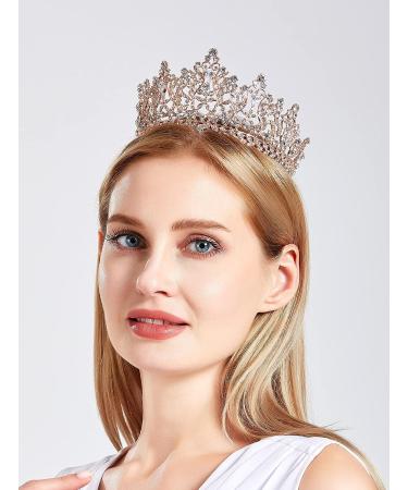 Queen Crown for Women - Rhinestone Princess Tiara in Rose Gold | Birthday, Halloween Party Hair Accessory - Buy Online on GoSupps.com