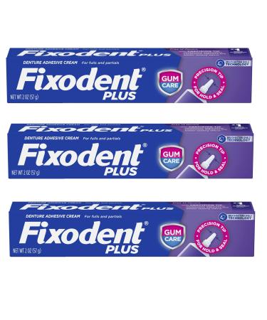 Fixodent Plus Denture Adhesive Cream 2 oz (Pack of 3)