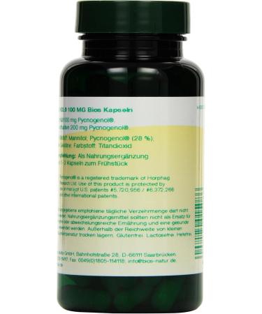 Bios Pycnogenol 100 mg - 100 Capsules | Natural Antioxidant Supplement | International Shipping Available - Buy Online on GoSupps.com