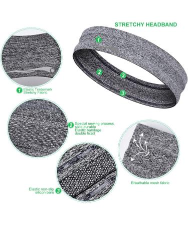 6-Pack Unisex Sports Headbands Sweatbands - Absorbent, Nonslip & Stretchy for Fitness - Soft Workout Hairband for Men and Women - Buy Online on GoSupps.com