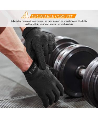 FREETOO Full-Finger Men's Workout Gloves - Excellent Grip & Palm Protection - Lightweight & Durable - Ideal for Weightlifting & Fitness - Dark Black (Large) - Buy Online on GoSupps.com