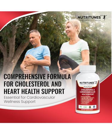 Nutritunes Cholesterol Support Supplement-Red Yeast Rice Aged Black Garlic & CoQ10 Advanced Cardiovascular & Heart Health Support with Niacin Chromium & Vitamin K2 90 CholesTunes Capsules - Buy Online on GoSupps.com