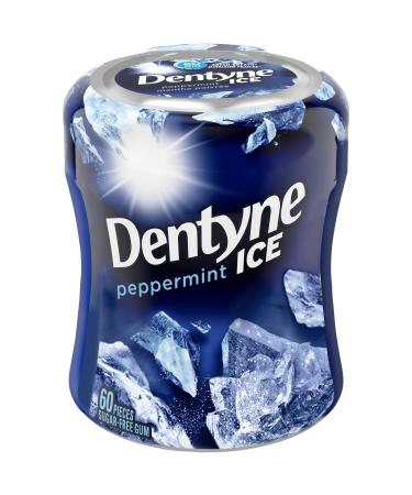 Dentyne Ice Peppermint Chewing Gum - 6 bottles (60 pieces) - Sugar-Free Gum Ice Peppermint 60 count (Pack of 6)
