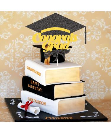 Graduation Cake Topper 2023 Congrats Grad Cake Decoration Glitter Class of 2023 Happy Graduation Party Decorations Supplies for College Grad (Black and Gold) (Graduation 02) - Buy Online on GoSupps.com