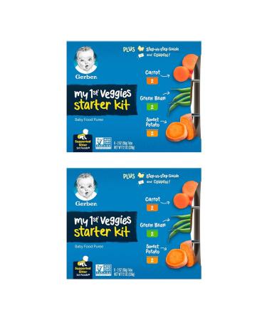 Gerber Purees My 1st Vegetables Box of 6 2 Ounce Tubs (Pack of 2)