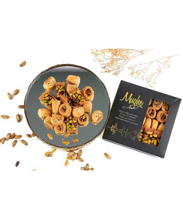 Luxury Baklava Bakery Desserts Gift Box - 300g (10.5oz) | Handcrafted Turkish Assortment with Wonderful Pistachios | 22 Pieces Bitesize Baclava Sweets for Thanksgiving & Christmas - Buy Online on GoSupps.com