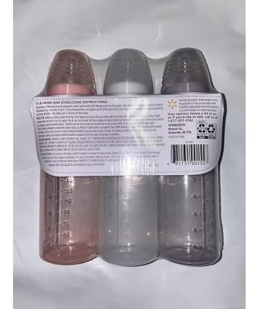 Parent's Choice 3 Pack BPA Free Baby Bottles | Dishwasher & Microwave Safe | Slow Flow Nipples | 0+ Months | Purple, White, Pink (Girls) - Buy Online on GoSupps.com