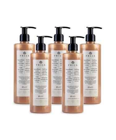 Prija Vitalizing Creamy Bath Foam Pearly Texture for Radiance Boost Gently Cleanses and Moisturizes The Skin with Ginseng Extract 5 x 12.85 Fl. Oz