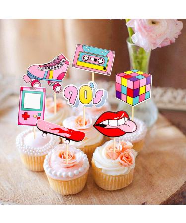 Unimall Global 29 90s Cupcake Toppers & Cake Decorations - Perfect for Decade Throwback Hip Hop Parties - Buy Online on GoSupps.com