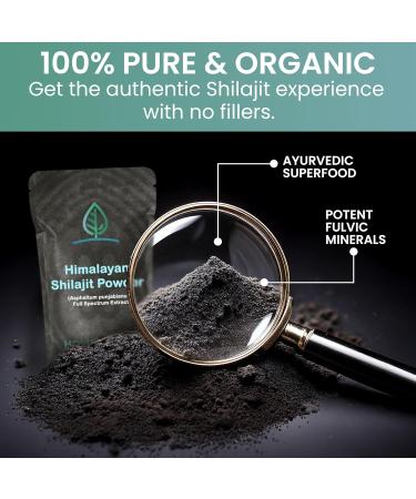 Organic Raw Shilajit Powder by Holistic Bin | Himalayan Wildcrafted Full Spectrum Extract | 100% Pure & Fillers-Free | Rich in Fulvic Acid and Trace Minerals (25 Servings) - Buy Online on GoSupps.com