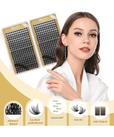 Cluster Eyelashes - 480 PCs DIY Individual Extensions | Fluffy D-Curl Mix 10-18mm | Soft & Light for Home Use - Buy Online on GoSupps.com