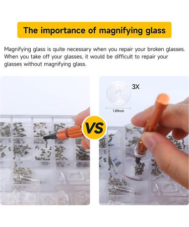 Upgraded Magnetic Eyeglass Repair Kit with Magnifying Glass Tool and 12 Screwdriver Bits - for Eyeglass, Sunglass, Watch, Laptop - Includes Nose Pads, Screws, Tweezer - Buy Online on GoSupps.com