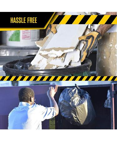 UltraSac 891454 Contractor Trash Bags - 50 Pack with Ties - Heavy Duty 3 MIL Thick - 39 x 32 - 33 Gallon Black Version - Ideal for Industrial, Commercial, and Construction Use - Buy Online on GoSupps.com