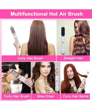 5-in-1 Hot Air Comb | Multi-Function Hair Styling Tool for Straight & Curly Hair | White | International Shipping - Buy Online on GoSupps.com