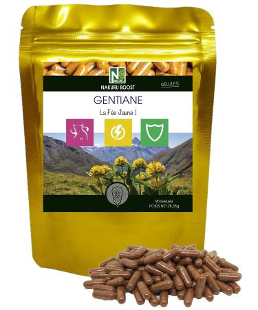 NAKURU | Gentian | Boost Range | Made in France | “The Yellow Fairy!” | (90 Capsules of 315mg / Net Weight: 28.3g)