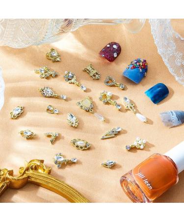 54 Pieces Classic Style Gold Nail Charms Rhinestones & Gems - Nail Jewelry for DIY Nail Art - Buy Online on GoSupps.com