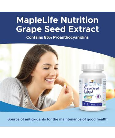 Maplelife Grape Seed Extract 60mg - 90 capsules - Buy Online on GoSupps.com