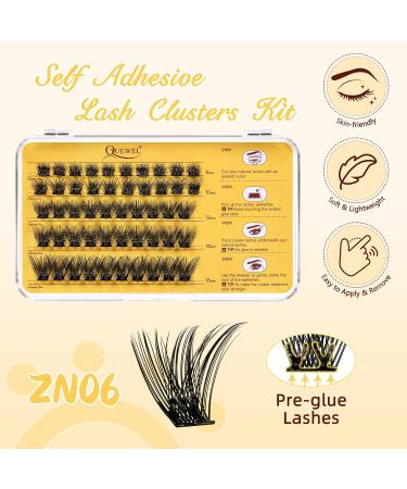 Self-Adhesive Eyelash Clusters | QUEWEL Natural Look No Adhesive Required | 40 PCS Reusable DIY Eyelash Extensions for Beginners | Easy to Use (ZN06) - Buy Online on GoSupps.com