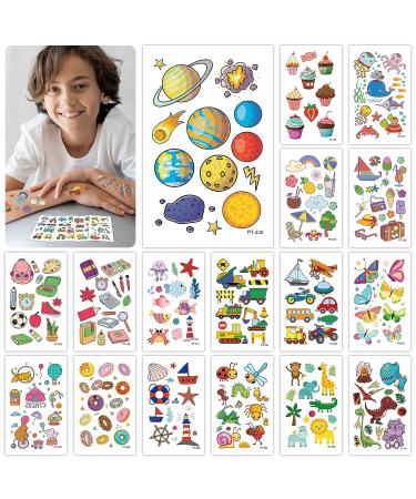 EMOME Kids Temporary Arm Tattoo Sleeves - 66 Sheets Space, Donut, Mermaid Themes - Birthday Party Favors for Boys & Girls - Buy Online on GoSupps.com