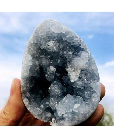 Natural Crystal Rough Natural Beautiful Blue Celestite Crystal Geode Cave Quartz Cluster Egg Specimen Decoration (Size : 380-450g) - Buy Online on GoSupps.com
