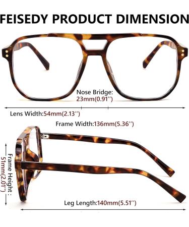 Feizedy Retro 70s 80s Blue Light Filter Glasses for Women & Men - Stylish PC Gaming Glasses with Blue Light Blocking B2866 Leopard 54mm - Buy Online on GoSupps.com