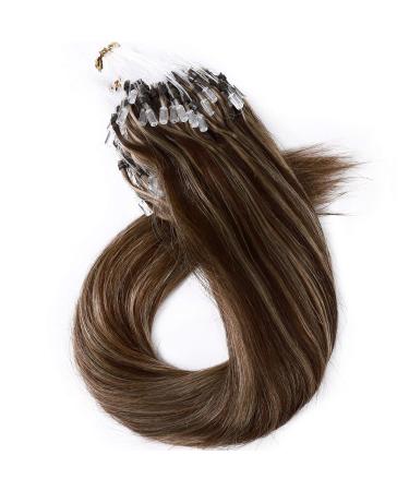 SEGO Microring Extensions - Real Human Hair Micro Loop Bondings in Medium Brown/Honey Blonde #4p27 (20in/50cm 50g) - Premium Quality Hair Extensions - Buy Online on GoSupps.com