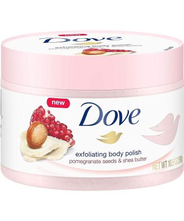 Dove Pomegranate & Shea Butter Body Scrub 10.5 oz - Exfoliating Body Polish for Silky Soft Skin - Buy Online on GoSupps.com