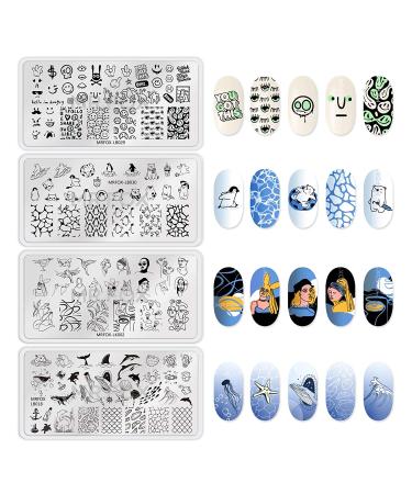 MR.FOX Nail Stamping Plate Set - 8Pcs Nail Art Stamp Kit for Women - Fashionable Designs - Buy Online on GoSupps.com