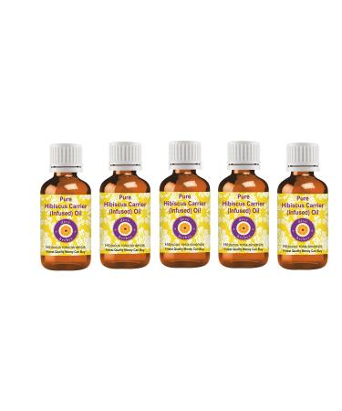 d ve herbes Pure Hibiscus Carrier (Infused) Oil (Hibiscus rosa-sinensis) (Pack of Five) 100ml X 5 (16.9 oz) 3.38 Fl Oz (Pack of 5)