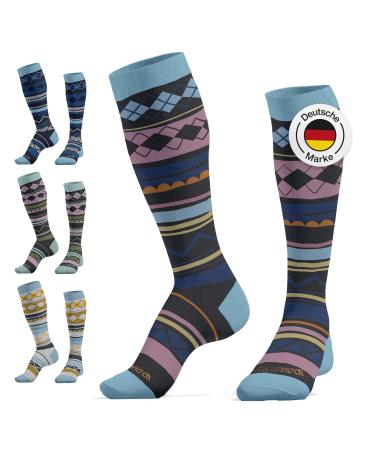 Diasports skiing men & women Merino |Stylish thermal socks for snowboard and ski |Warm ski cuffs made of merino wool |Breathable snowboards for winter |Hipsters 39-42 Purple Rain
