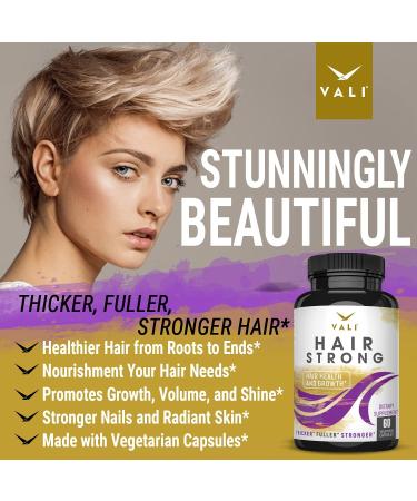 VALI Hair Strong Vitamins with Biotin, Keratin & Collagen - 60 Capsules for Healthier Hair, Skin & Nails - Buy Online on GoSupps.com
