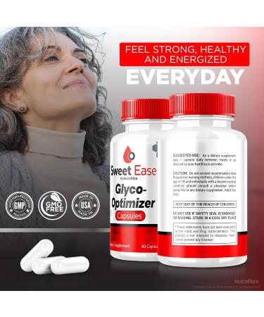 Sweet Ease Glyco Optimizer Capsules - Natural Blood Support & Glycogen Relief (60 Capsules) | International Shipping Available - Buy Online on GoSupps.com