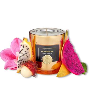 Organic Large Tropical Candle: Guava & Lychee Rejuvenation (280g/60hrs) | Vegan Soy Wax Blend with Exotic Flowers | Ideal Gift for Women & Men | Home Supplys - Buy Online on GoSupps.com
