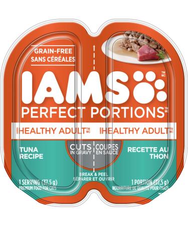 IAMS Perfect Portions Healthy Wet Cat Food Adult Grain Free Cuts in Gravy - Chicken + Tuna Flavours (24 Pack each) Cat Food + Cat Food - Tuna - Buy Online on GoSupps.com