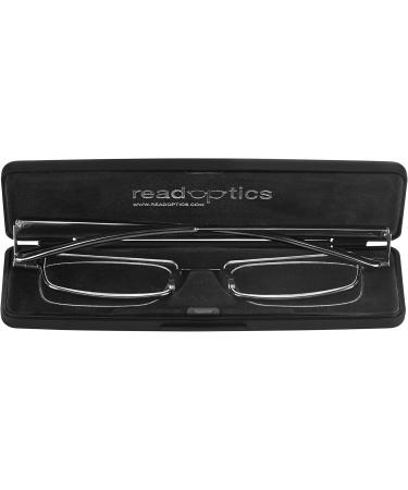 Buy Read Optics Flat Foldable Reading Glasses +1.0 - Compact Metal Design with Narrow Black Case Easy to Transport - Blue-Gray & Gunmetal Colors - Buy Online on GoSupps.com