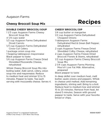 Augason Farms Cheesy Broccoli Soup Mix Can  54 oz Broccoli 54 oz - Buy Online on GoSupps.com