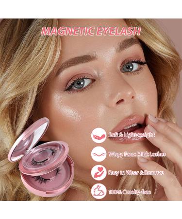Magnetic Eyelashes with Applicator 2 Pairs of Magnetic Lashes with Applicator Dalarey Magnetic Lashes Magnetic Glue-Free Waterproof Reusable Easy to Wear Comes with Round Box and White Clip - Buy Online on GoSupps.com