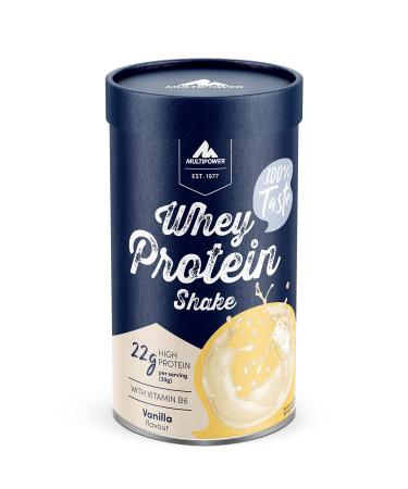 Multipower whey protein shake powder 420g protein powder with vanilla taste and vitamin B6 ideal for regeneration of the body after sports vanilla 420 g
