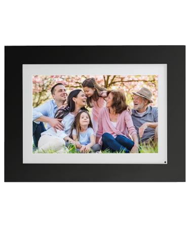 Brookstone PhotoShare 10 Smart Digital Picture Frame, Send Pics from Phone to Frames, WiFi, 8 GB, Holds 5,000+ Pics, HD Touchscreen, Premium Black Wood, Easy Setup, No Fees 10.1" Black