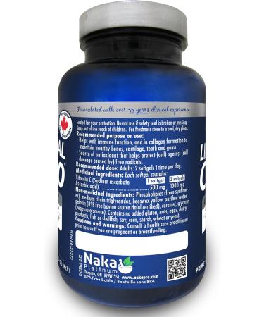 Naka Platinum LIPOSOMAL C1000 featuring 1000 mg/dose Non-Allergen High Potency Liposomal Buffered Vitamin C (90 softgels 500mg/softgel) 90 count (Pack of 1) 500mg/softgel - Buy Online on GoSupps.com