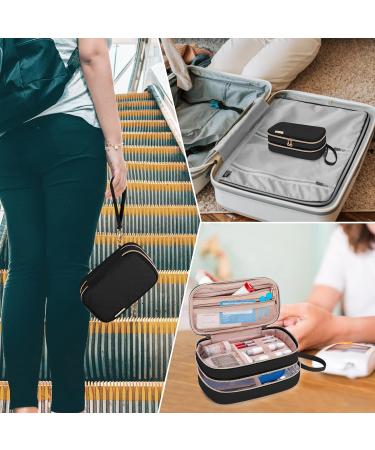 Yarwo Insulin Cooling Bag - Double Layer Diabetic Travel Bag for Insulin Pens & Medication - Black - Buy Online on GoSupps.com